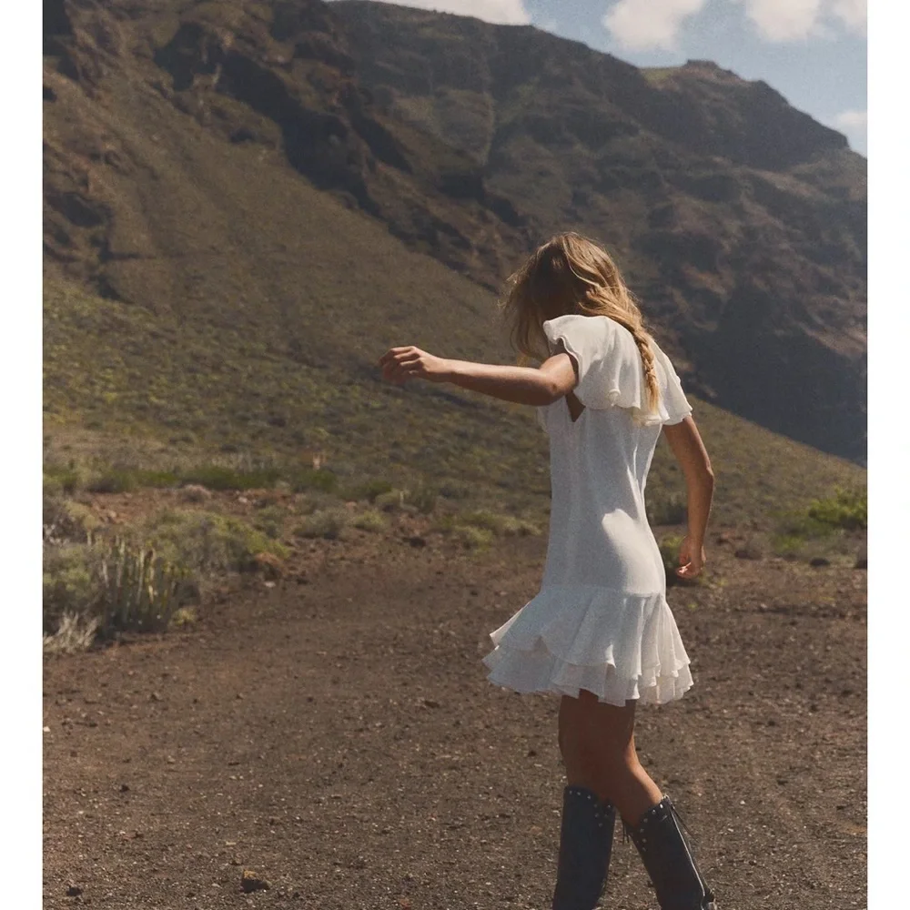 Zara Ruffle Tiered Short Dress - Picture 6 of 7